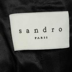Pre Owned Sandro Grey Felt Wool Blend Single Breasted Coat M