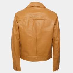مملوكة مسبقًا Sandro Tan Leather Slim Fit Jacket M