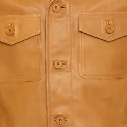 مملوكة مسبقًا Sandro Tan Leather Slim Fit Jacket M