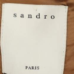 مملوكة مسبقًا Sandro Tan Leather Slim Fit Jacket M