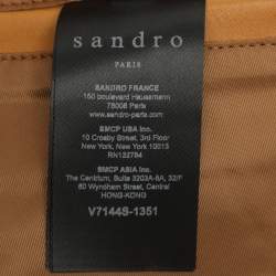 مملوكة مسبقًا Sandro Tan Leather Slim Fit Jacket M