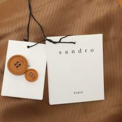 مملوكة مسبقًا Sandro Tan Leather Slim Fit Jacket M