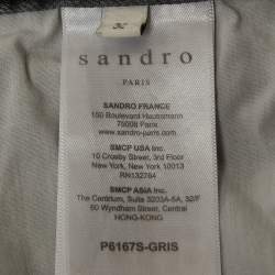 Pre Owned Sandro Grey Distressed Denim Skinny Jeans M/Waist 32" 