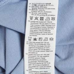 Pre Owned Sandro Blue Horse Embroidered Jersey Pocket T-Shirt S