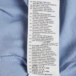 Pre Owned Sandro Blue Horse Embroidered Jersey Pocket T-Shirt S