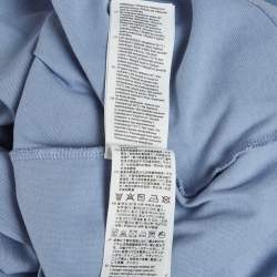 Pre Owned Sandro Blue Horse Embroidered Jersey Pocket T-Shirt S