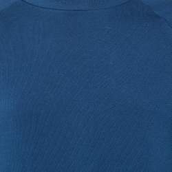 Pre Owned Sandro Navy Blue Side Stripe Trim Jersey Crewneck Sweatshirt M