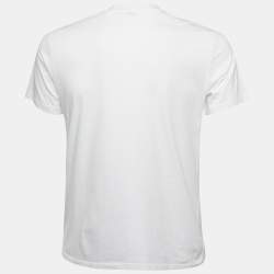 مملوكة مسبقًا Sandro White Logo Embroidered Jersey Crewneck T-Shirt M