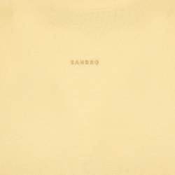 Pre Owned Sandro Yellow Logo Embroidered Cotton Round Neck T-Shirt S