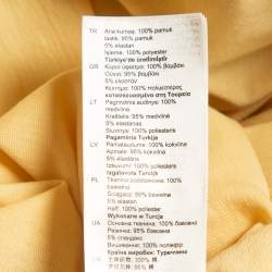 Pre Owned Sandro Yellow Logo Embroidered Cotton Round Neck T-Shirt S