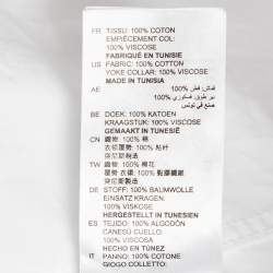 Pre Owned Sandro White Contrast Band Collar Cotton Shirt S