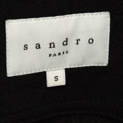 Sandro Black Denim Hooded Jackets S