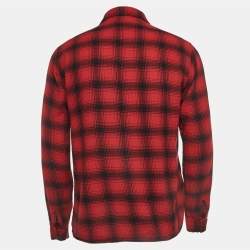 Sandro Red Plaid Cotton Long Sleeve Shirt M