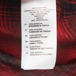 Sandro Red Plaid Cotton Long Sleeve Shirt M