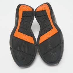 Santoni Black Leather Low Top Sneakers Size 45