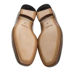 Santoni Grey Nubuck Leather Penny Slip On Loafers Size 42