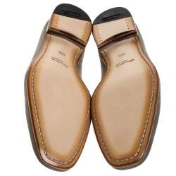 Santoni Grey Nubuck Penny Slip On Loafers Size 44.5 