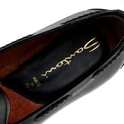 Santoni Grey Leather Tassel Detail Slip On Loafers Size 40