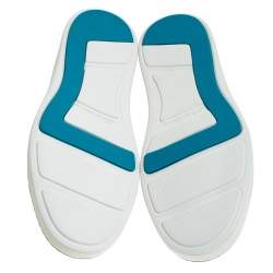 Pre Owned Santoni White Leather Snake Print Low Top Sneakers Size 40