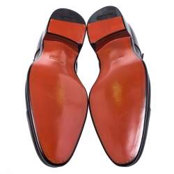 Santoni Burgundy Leather Double Buckle Monk Derby Size 44.5