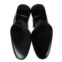 Santoni Black Patent Leather Lace Up Oxfords Size 39