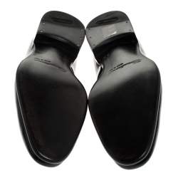 Pre Owned Santoni Black Patent Leather Lace Up Oxfords Size 40.5