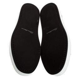 Pre Owned Santoni White Perforated Leather Low Top Sneakers Size 42.5