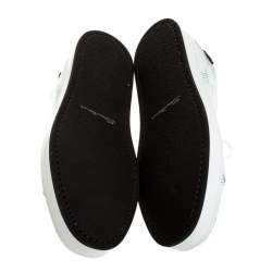 Pre Owned Santoni White Perforated Leather Low Top Sneakers Size 43