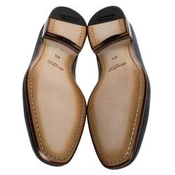 Santoni Blue Nubuck Leather Penny Slip On Loafers Size 42.5