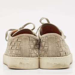 Santoni Grey Suede Low Top Sneakers Size 40