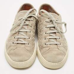 Santoni Grey Suede Low Top Sneakers Size 40
