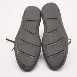 Pre Owned Santoni Burgundy Ombre Leather High Top Sneakers Size 44