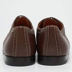 Santoni Brown Leather Brogues  Lace Up Oxford Size 42.5