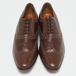 Santoni Brown Leather Brogues  Lace Up Oxford Size 42.5