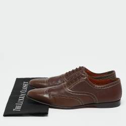 Santoni Brown Leather Brogues  Lace Up Oxford Size 42.5