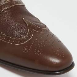 Santoni Brown Leather Brogues  Lace Up Oxford Size 42.5