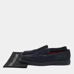 Santoni Grey Suede Slip On Sneakers Size 44