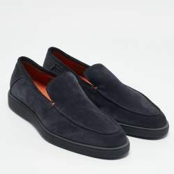 Santoni Grey Suede Slip On Sneakers Size 44