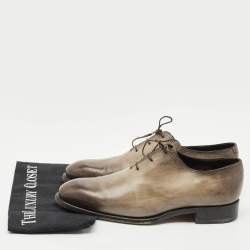 Santoni Beige/Brown Ombre Leather Lace Up Oxfords Size 41.5
