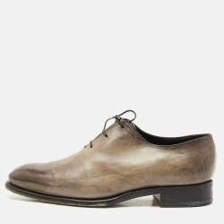 Santoni Beige/Brown Ombre Leather Lace Up Oxfords Size 41.5