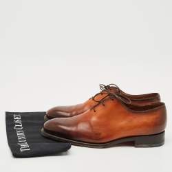 Pre Owned Santoni Ombre Brown Leather Lace Oxfords Size 41.5