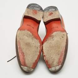 Pre Owned Santoni Ombre Brown Leather Lace Oxfords Size 41.5