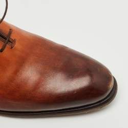 Pre Owned Santoni Ombre Brown Leather Lace Oxfords Size 41.5