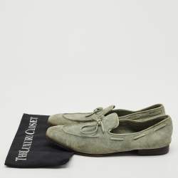 Santoni Blue Suede Slip On Loafers Size 40