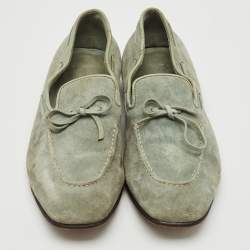 Santoni Blue Suede Slip On Loafers Size 40