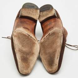 Santoni Brown Suede Lace-Up Desert Boots Size 41.5