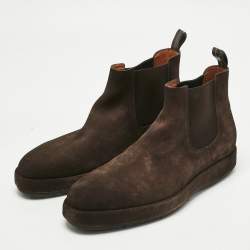 Pre Owned Santoni Brown Suede Kahverengi Ankle Boots Size 43.5