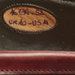 Pre Owned Santoni Burgundy Leather Penny Slip On Loafers Size 44