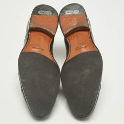 Pre Owned Santoni Navy Blue Leather Goodyear Oxfords Size 41