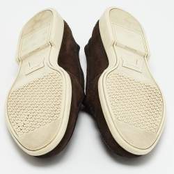 Pre Owned حذاء لوفرز سانتوني سليب أون بيني سويد بني مقاس 43